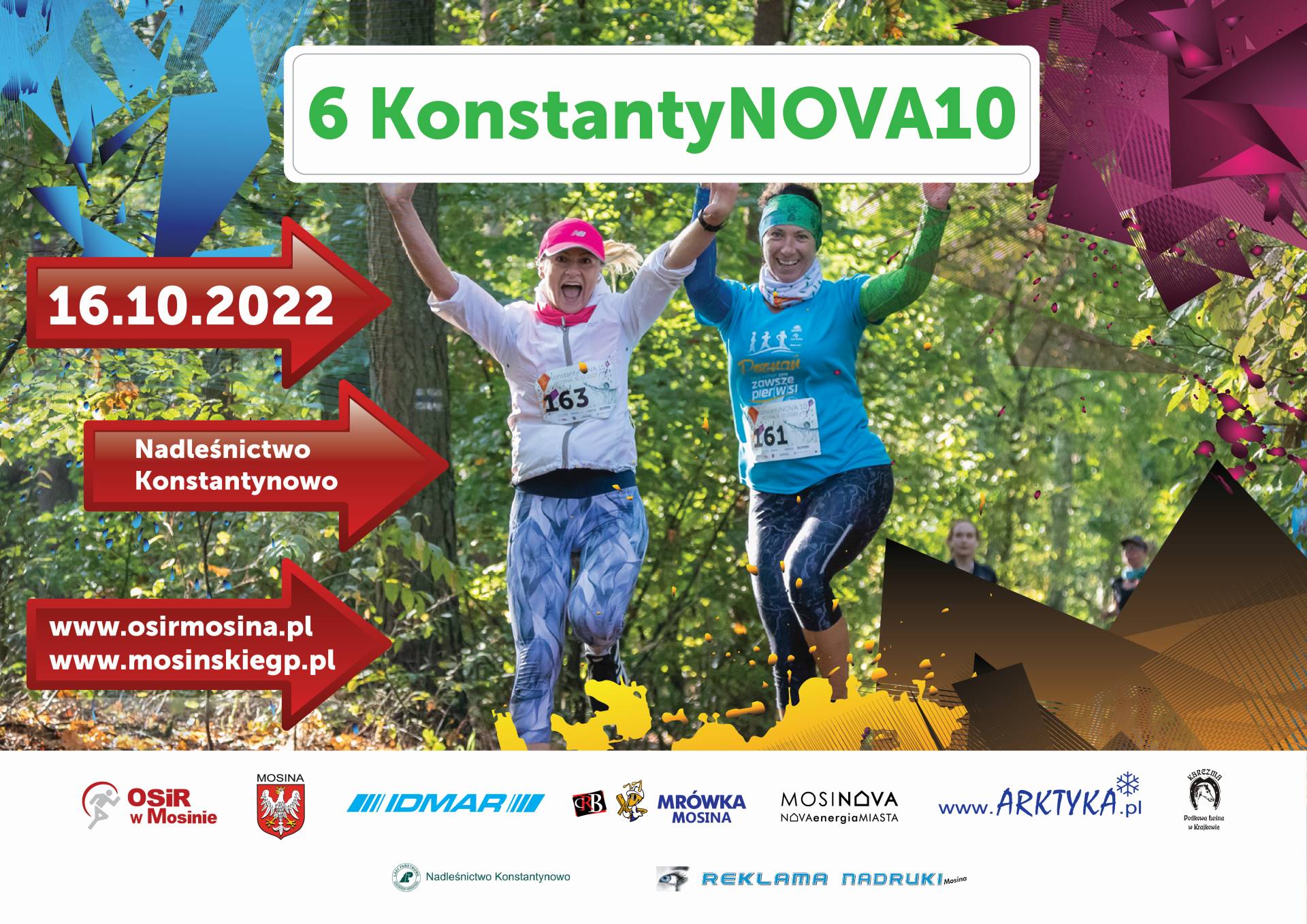 plakat informujący o biegu 6 Konstantynova 10 w dniu 16 października 2022 roku
